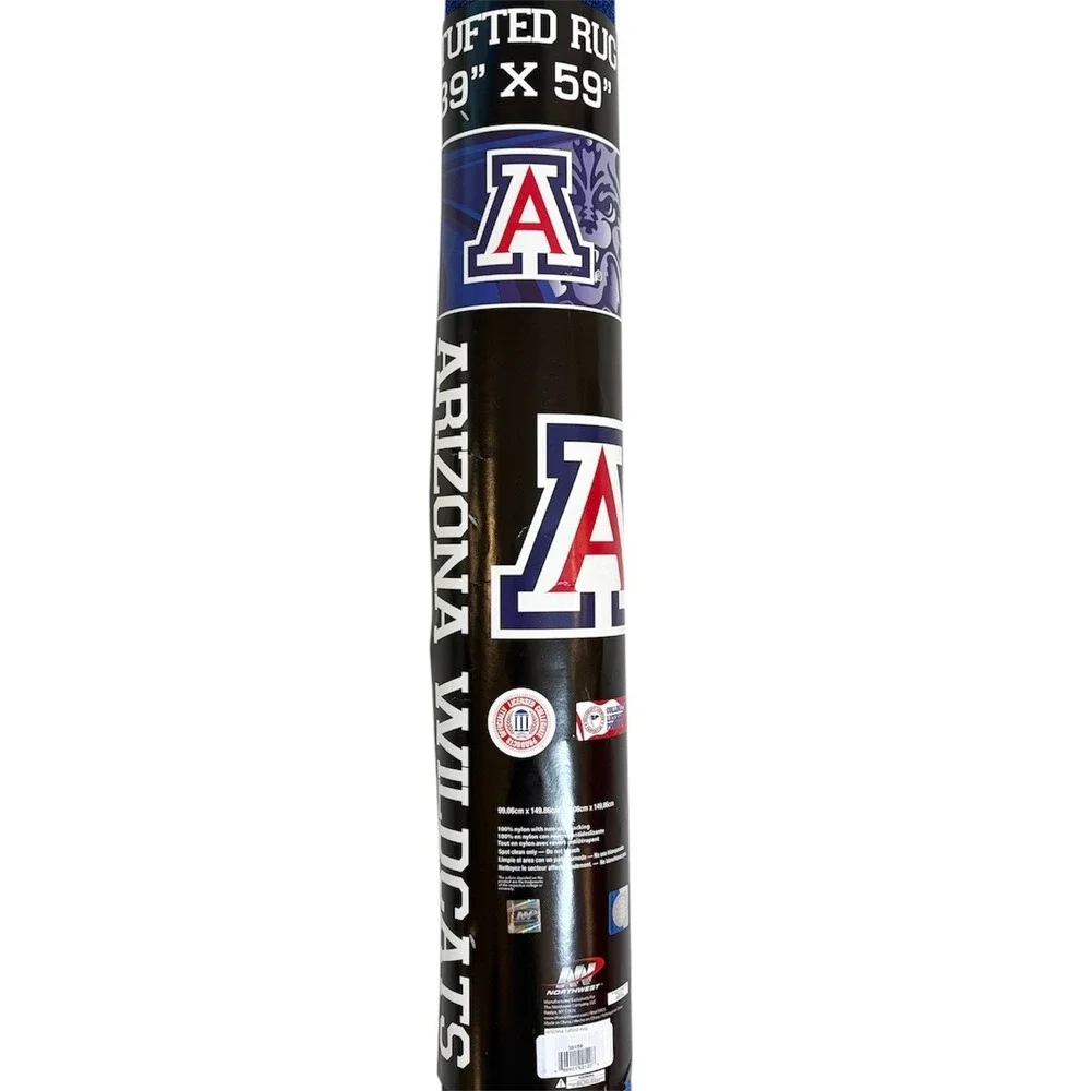 Northwest NCAA Arizona Wildcats Tufted Rug 39x59 Blue Fan Decor Mat